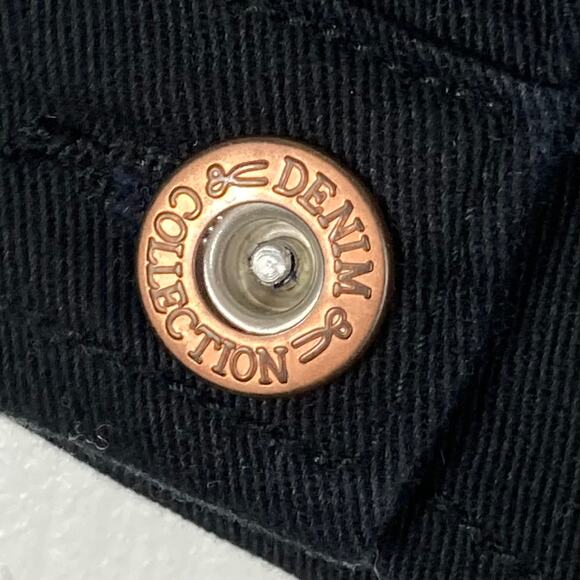 CI SONO Jacket Women L Black Denim 4 Pockets Button Up Long-Sleeve Cotton - Picture 4 of 9